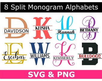 Download Split Monogram Svg Etsy