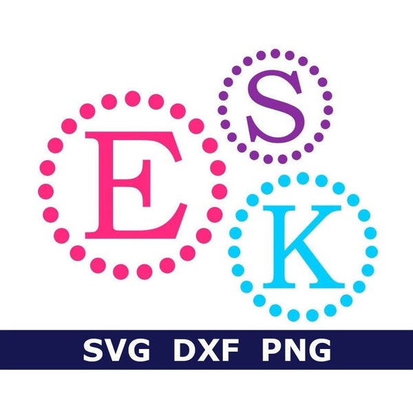 Monogram SVG/DXF/PNG, Keychain Circle Alphabet, School Monogram, Digital Download, Cut Files, Sublimation, 26 individual svg/dxf/png files