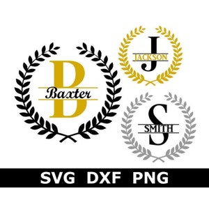 Split Monogram SVG/DXF/PNG, Split Monogram Frame Alphabet, Digital Download, Cut Files, Engraving, Etching (26 individual svg/dxf/png files)