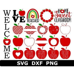 Apple SVG Bundle, Apple Monogram Frame SVG, Apple Name Frame SVG, Digital Download, Cut File, Sublimation, Clip Art (20 svg/png/dxf files)