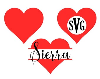 Valentines Day SVG, Heart SVG, Monogram Frames SVG, Digital Download, Cut Files, Sublimation, Clip Art (includes svg, png, dxf file formats)