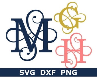 Monogram SVG/DXF/PNG Fancy Flourish Letters Alphabet Digital | Etsy