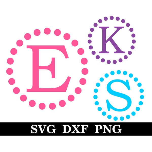Monograma SVG/DXF/PNG, Alfabeto circular de llavero, Monograma escolar, Descarga digital, Archivos cortados, Sublimación, 26 archivos individuales svg/dxf/png