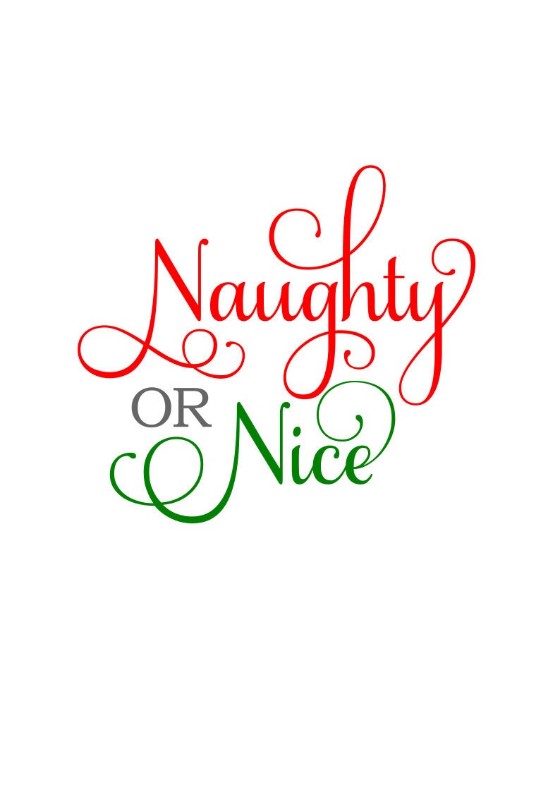 Naughty/Nice SVG File Christmas SVG Digital Download for | Etsy