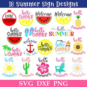 Veranda Zeichen SVG / PNG Bundle, Türschild SVG, Sommer, Sofort-Download, Cut Files, Sublimation, Clipart, 18 Designs