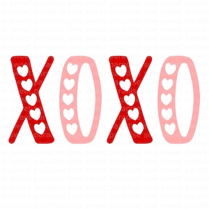 XOXO SVG, Valentines Day SVG Love, Digital Download, Cut File, Sublimation, Clip Art (includes svg/png/dxf file formats)
