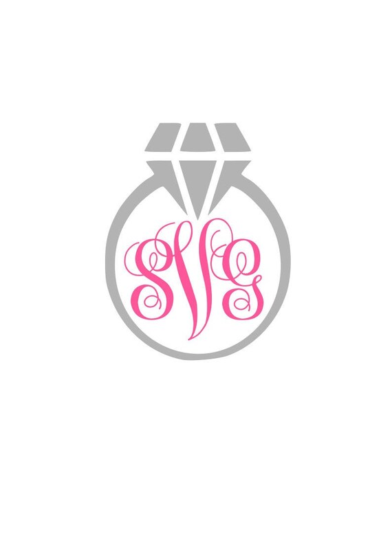 Download Diamond Ring Fancy Monogram Svg Dxf Png Alphabet Digital Etsy
