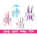 Split Monogram SVG + TTF Alphabet, Monogram Font, Digital Download, Cut Files, School Monogram (individual svg/png/dxf files + TTF file)