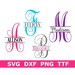 Split Monogram SVG + TTF Alphabet, Monogram Font, Digital Download, Cut Files, School Monogram (individual svg/png/dxf files + TTF file) 