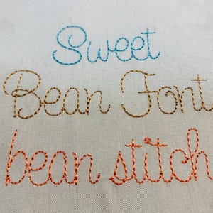 Cursive Bean Stitch Embroidery Font: Scalable BX Font (Instant Download)