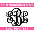 Interlocking Monogram Font SVG/PNG + TTF: Thick Font, Bold Fancy Monogram Font (Instant Download)