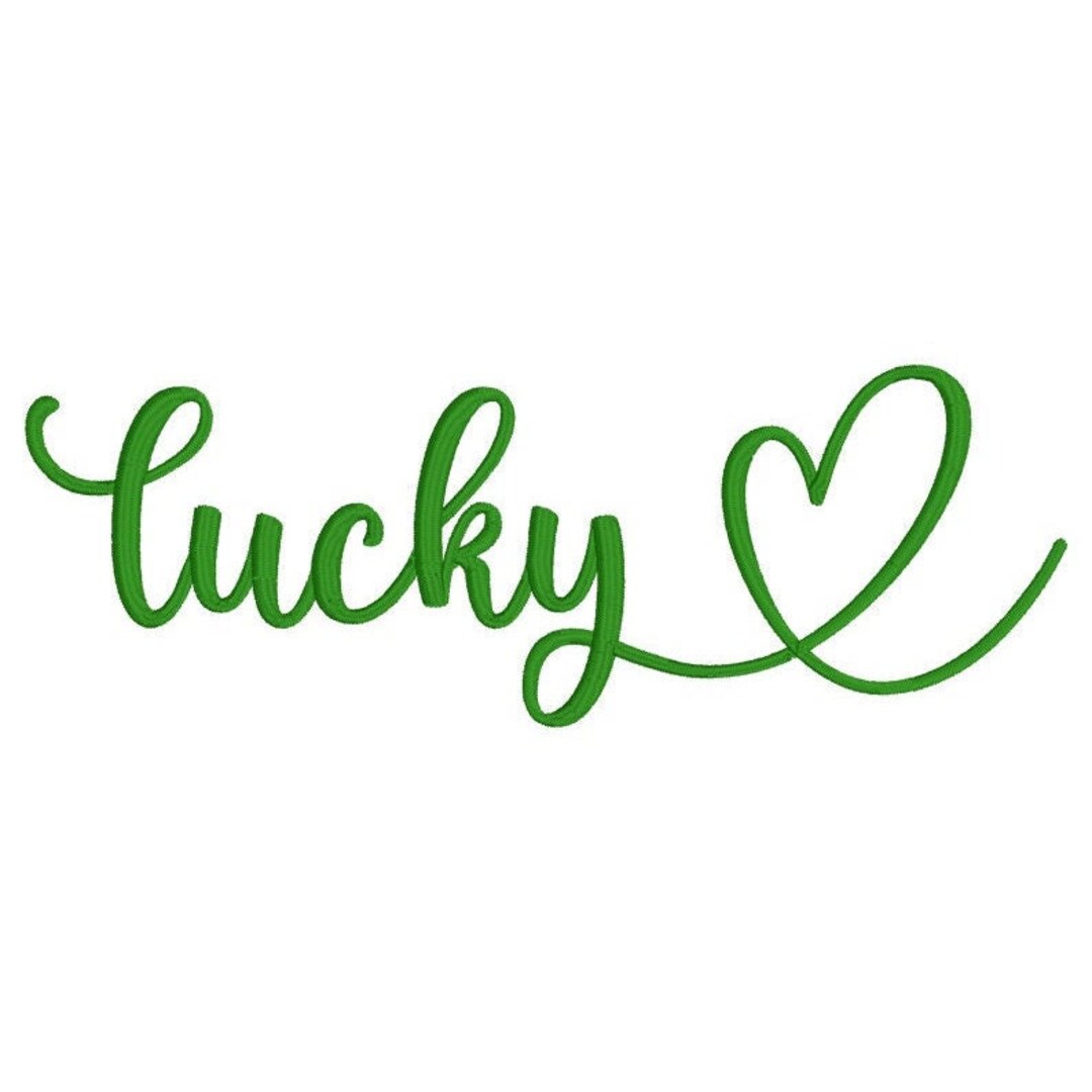 Lucky Embroidery Design, Lucky Heart, MACHINE EMBROIDERY, St Patrick's