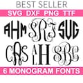 Monogram SVG Font Bundle + TTF: 6 Fonts, Monogram Alphabets (Instant Download)