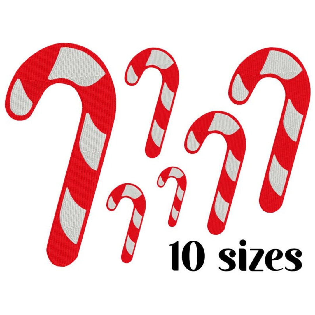Candy Cane Embroidery Design, MACHINE EMBROIDERY, Christmas Embroidery