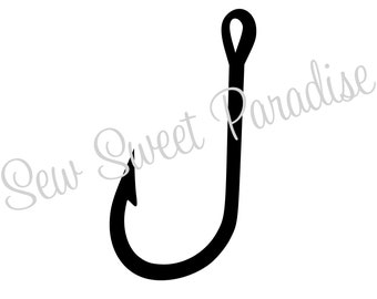 Fish Hook SVG, Fishing Hook SVG, Fishing SVG,  Digital Download, Cut File, Sublimation, Clip Art (includes svg/dxf/png file formats)