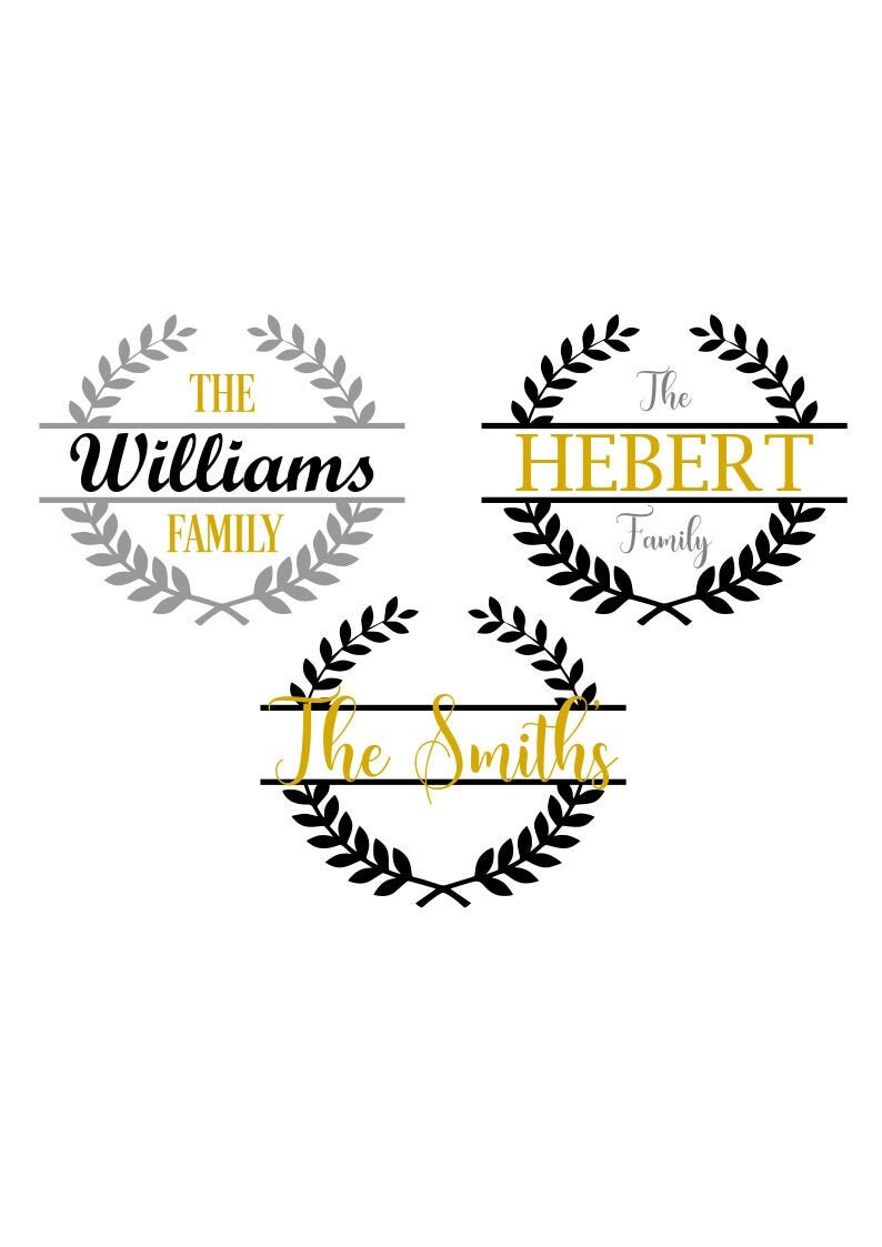 Split Name Frames SVG Family Frames SVG Laurel SVG Digital Etsy