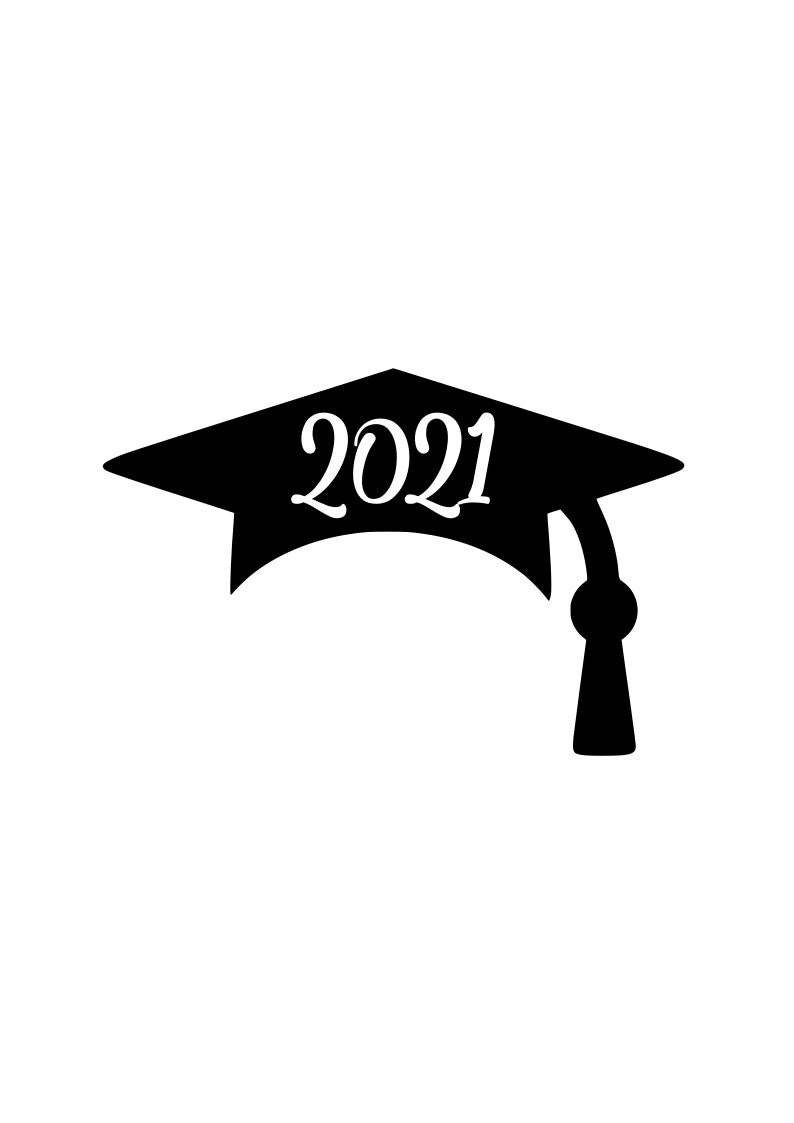 Graduation Cap 2021 SVG File Monogram Topper Digital | Etsy