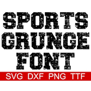 Varsity Block Font Grunge Font SVG, Letras + Números, Escola, Esportes, Download instantâneo, 36 arquivos individuais + TTF instalável