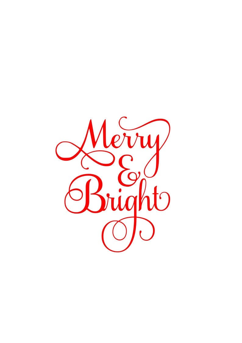 Merry and Bright SVG Merry Christmas SVG Holiday SVG | Etsy