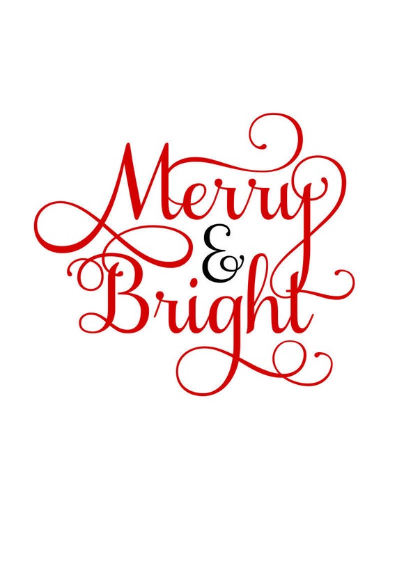 Merry and Bright SVG Christmas SVG Holiday Sign SVG Digital | Etsy