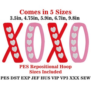 XOXO Embroidery Design, MACHINE EMBROIDERY, Valentine's Day ...