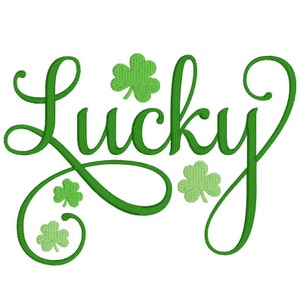 Lucky Shamrock Embroidery Design, MACHINE EMBROIDERY, St Patrick's Day, Digital Download, 4x4, 5x7, 6x10 Hoop, (pes dst hus jef exp vip vp3)