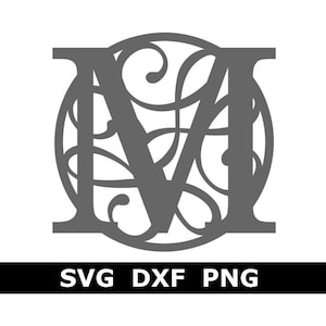 Monogram SVG/DXF/PNG, Flourish Circle Letters, Digital Download, Cut ...