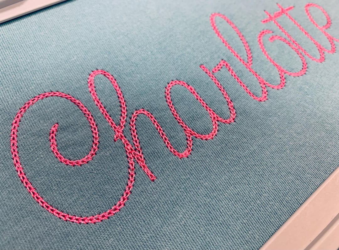 Thin Chain Stitch Embroidery Font: Cursive Chain, Scalable BX Font 1.25 ...