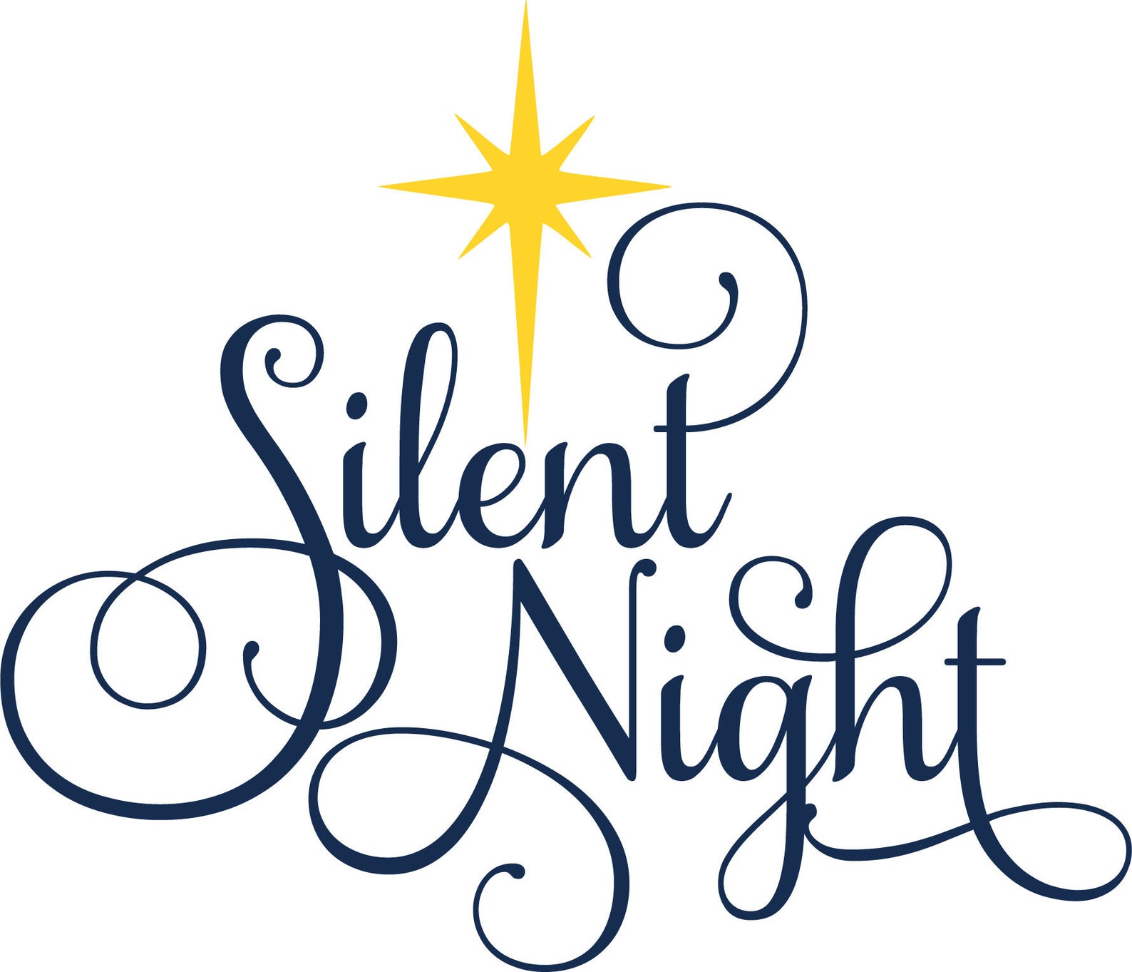 Silent Night SVG Holy Night SVG Christmas Sign SVG Digital Etsy