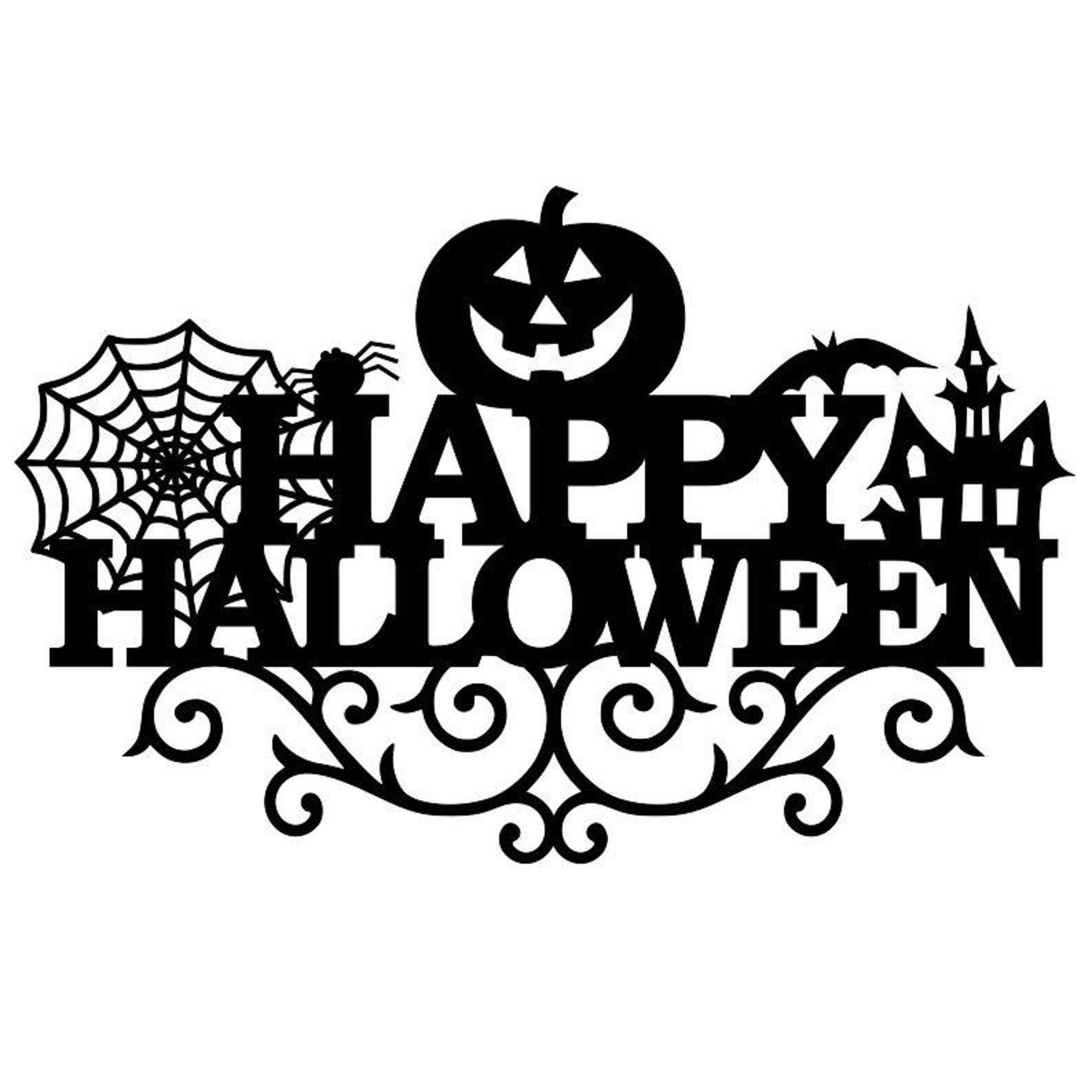 Halloween Cake Topper SVG Happy Halloween SVG Door Sign SVG Etsy