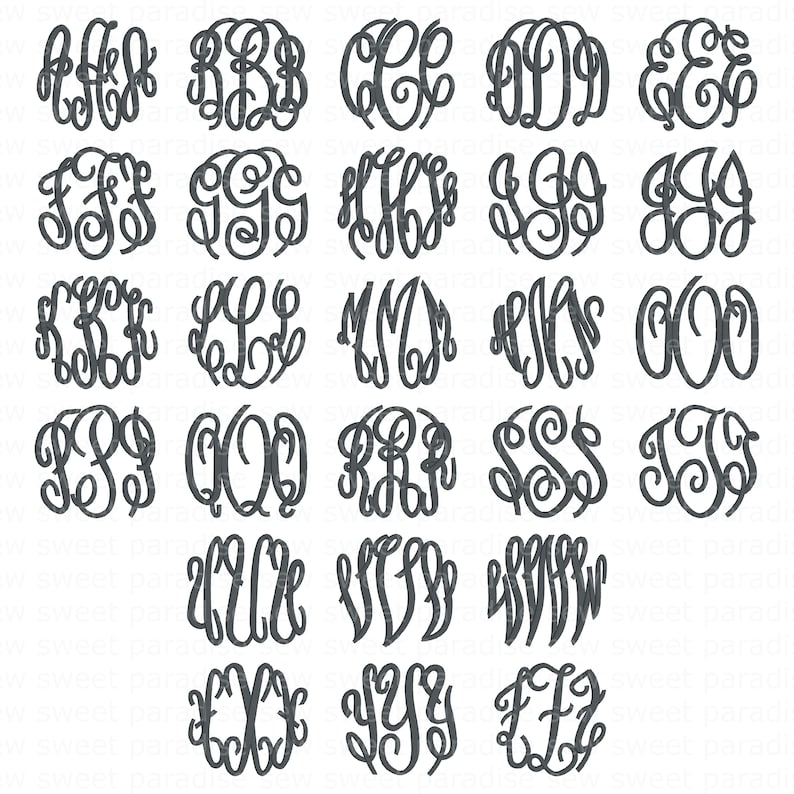 Embroidery Monogram Designs Bundle, 6 Alphabets, Embroidery Monogram, Machine Embroidery, Instant Download Does not come in BX format image 3