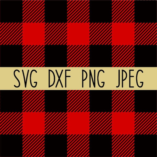 Red Buffalo Plaid SVG, Check Pattern SVG, Digital Paper PNG, Digital Download, Cut File, Clip Art (svg/png/dxf/jpeg file formats)