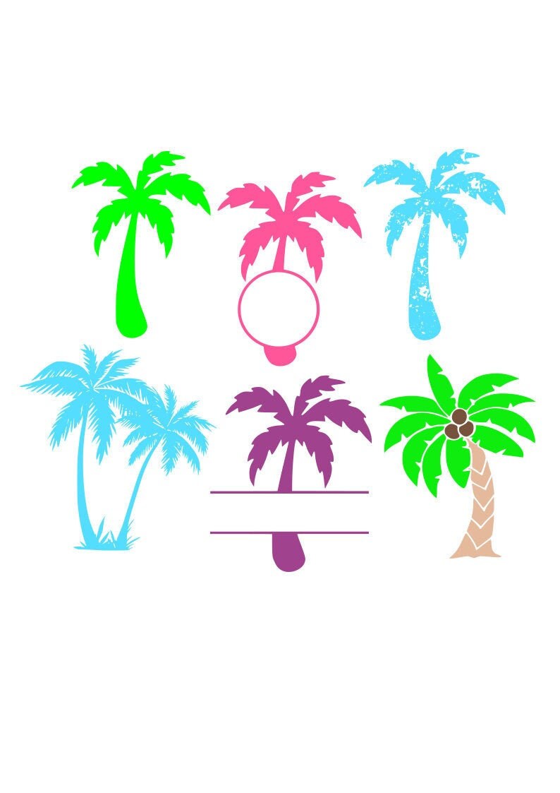 Palm Tree SVG Palm Tree Frames Beach SVG Tropical SVG Etsy