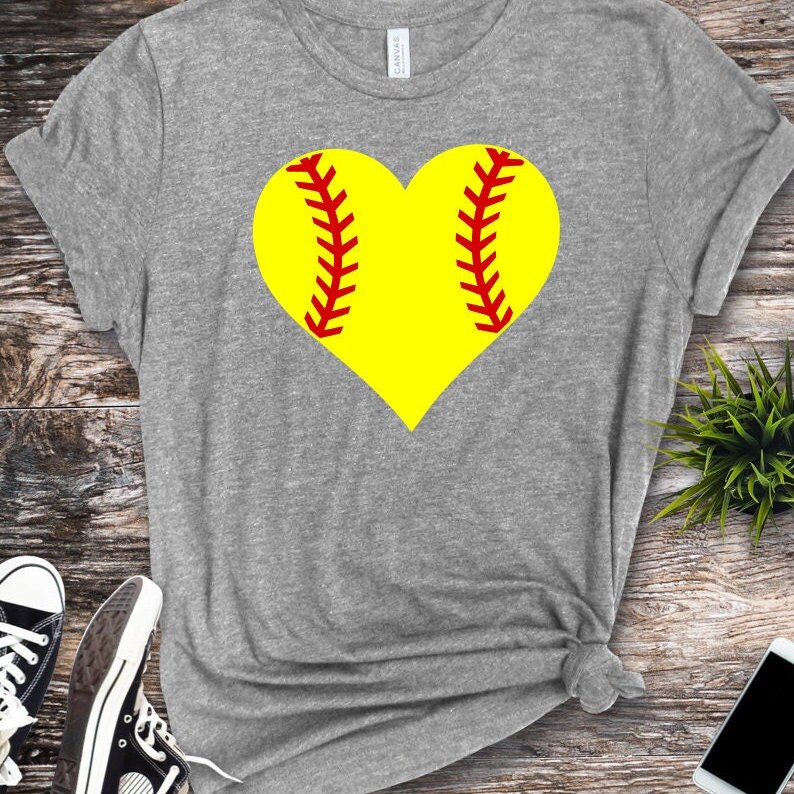 Béisbol SVG Softball Heart SVG Love Softball SVG Descarga Etsy México