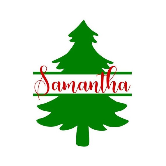 Christmas Tree Name Frame SVG Christmas Tree SVG Digital Etsy
