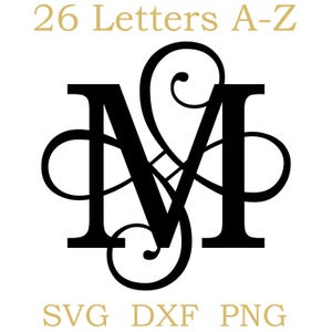 Monogramm SVG/DXF/PNG, Buchstaben, Alphabet, Sofort Download, Schneidedatei, Gravur, Sublimation, 26 einzelne Dateien
