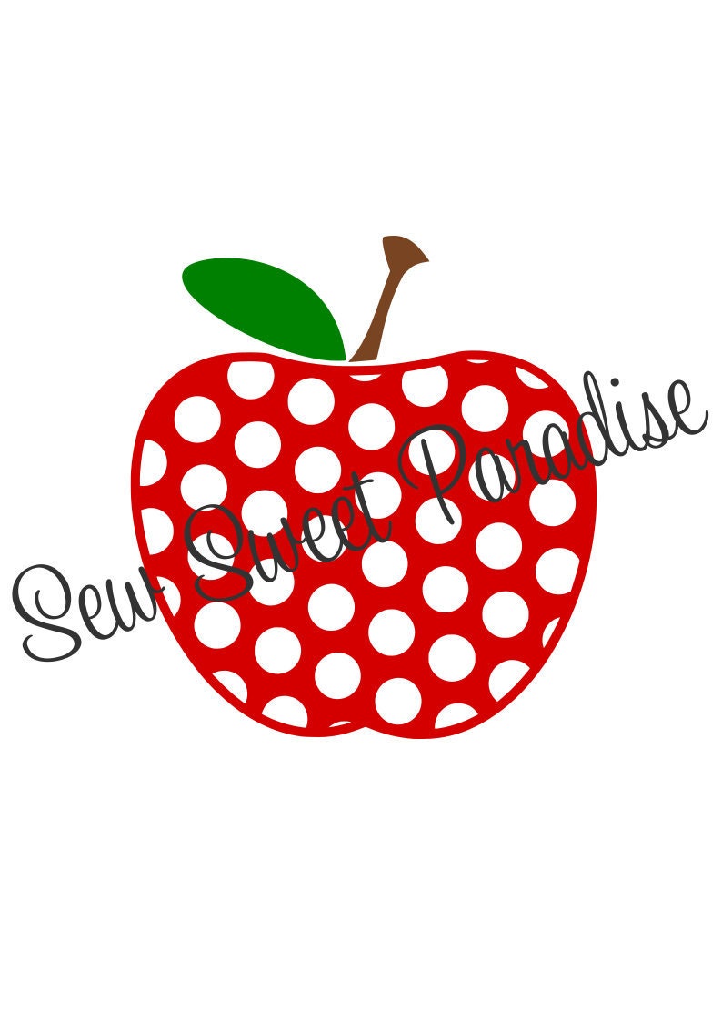 Apple SVG Apple Polka Dot SVG Teacher SVG School Digital | Etsy