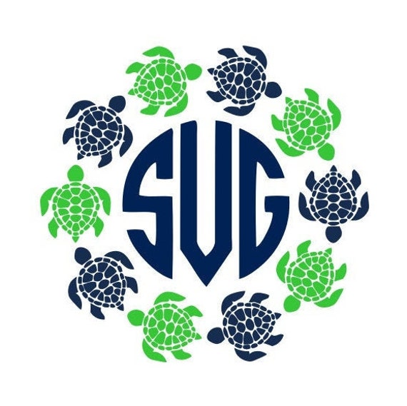 Sea Turtle Svg Beach Svg Turtle Monogram Frame Summer Etsy 日本