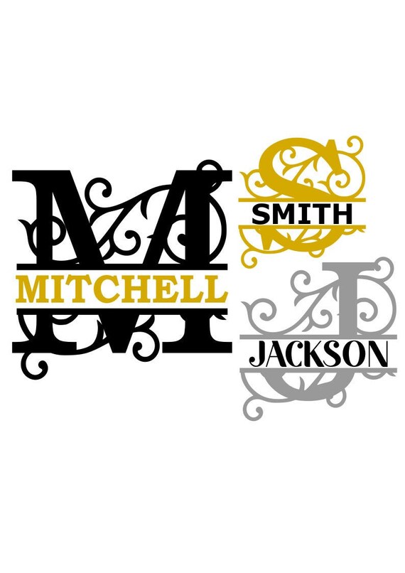 Download Split Monogram Svg Png Split Monogram Frame Alphabet Digital Etsy