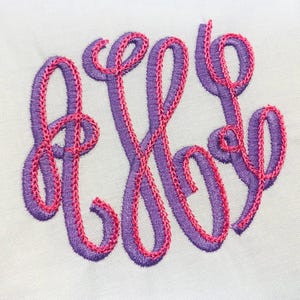 BX Embroidery Font Classic Shadow Monogram, Satin & Chain Stitch Letters, 3.25-5.0in, Monogram Alphabet, PES + 7 Formats, Instant Download
