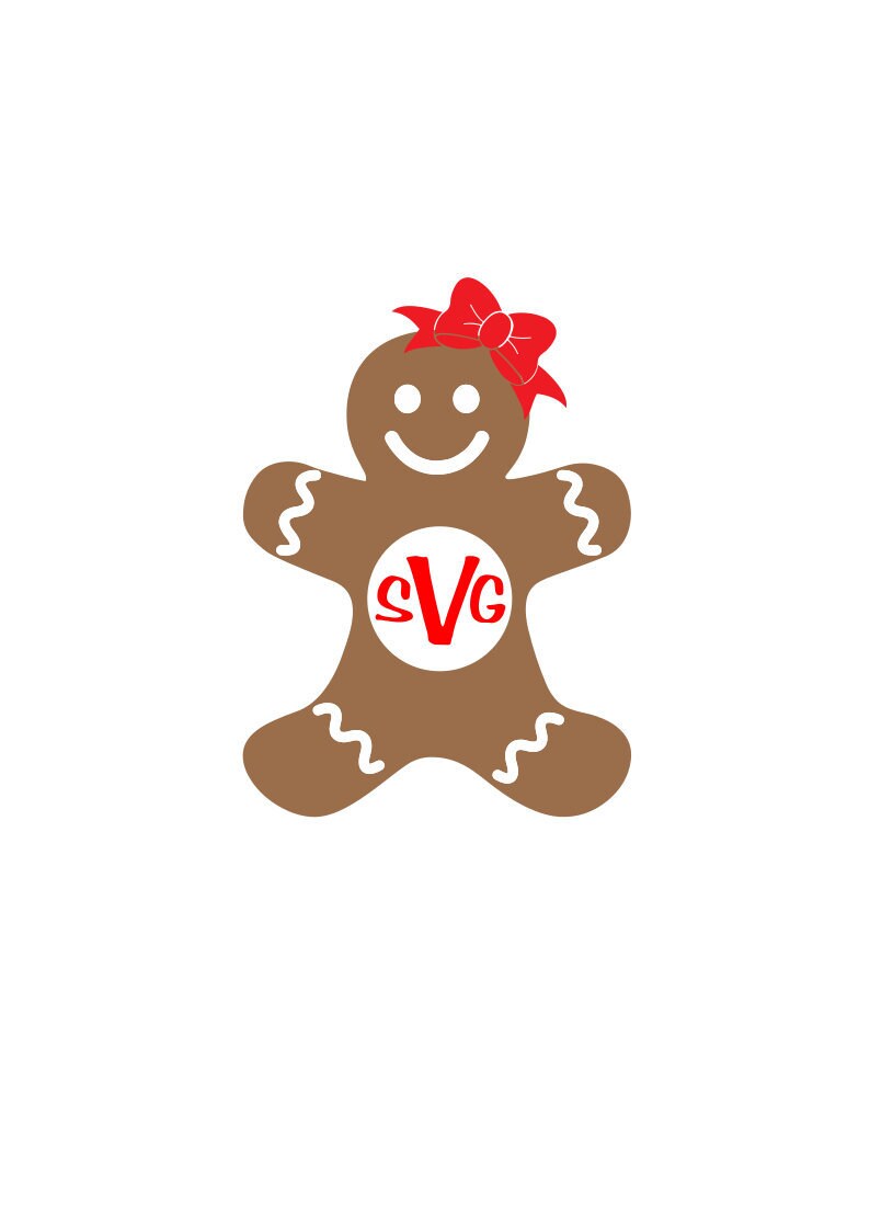 Download Gingerbread Girl Monogram SVG File Monogram Frame Digital ...
