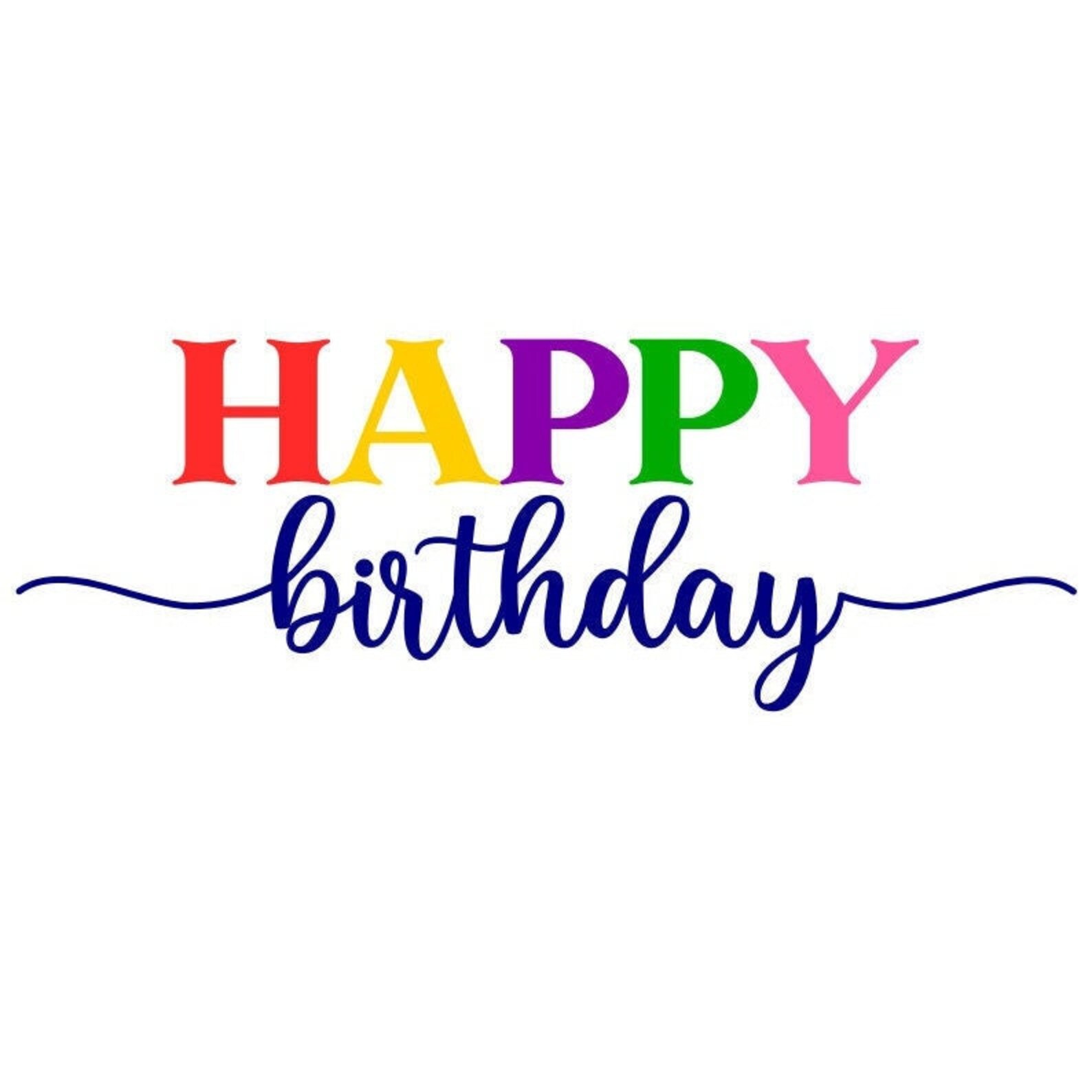 Happy Birthday SVG Birthday SVG Birthday Script SVG Digital - Etsy