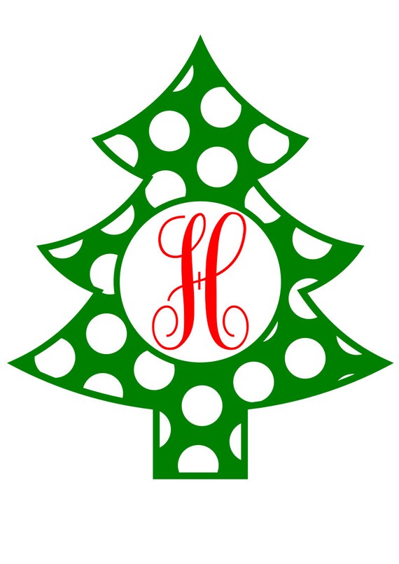 Download Christmas Tree Monogram Frame Svg File Monogram Frame Etsy