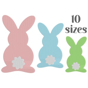 Bunny Embroidery Design, MACHINE EMBROIDERY, Easter Embroidery Design, 10 Sizes, Instant Download (pes dst hus jef exp vip vp3)