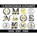 Monogram Bundle SVG/DXF/PNG, 12 Monogram Alphabets, Family Monogram, Engraving, Digital Download, individual letter svg/dxf/png files 