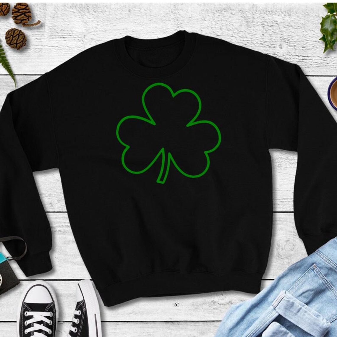 St Patricks Day SVG Shamrock Outline SVG Lucky Digital - Etsy