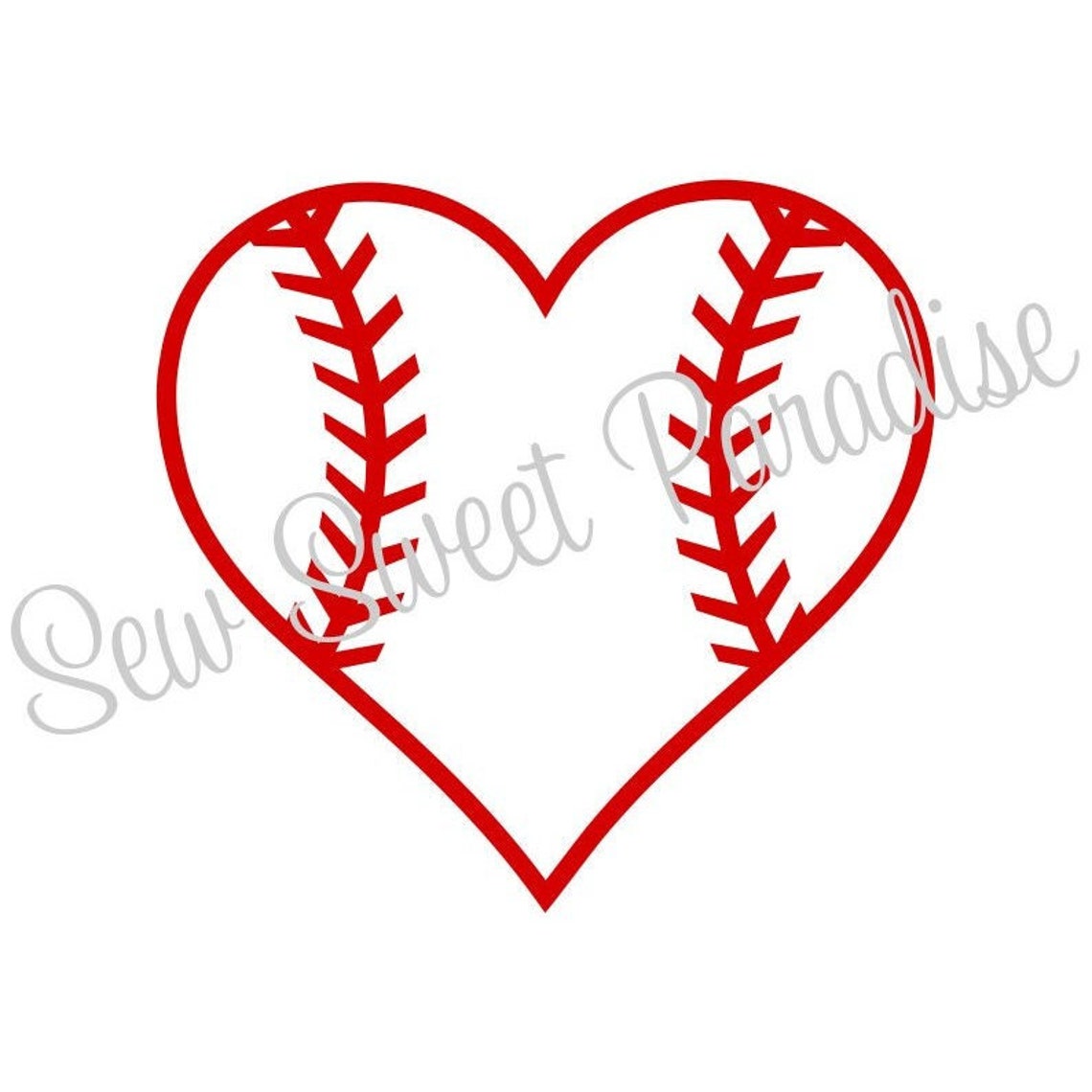 Baseball Heart Outline SVG Softball Heart Outline SVG Etsy