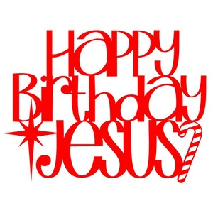 Cake Topper - Happy Birthday Jesus - Gold Glitter - Craftycle