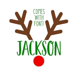 Rudolph/Reindeer Frame SVG, Christmas, Rudolph SVG + TTF Font, Digital Download/Cut File, Sublimation (individual svg/dxf/png/jpeg + ttf)