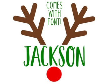 Cornice Rudolph/Renna SVG/PNG + font TTF, download digitale, file di taglio, sublimazione, clipart
